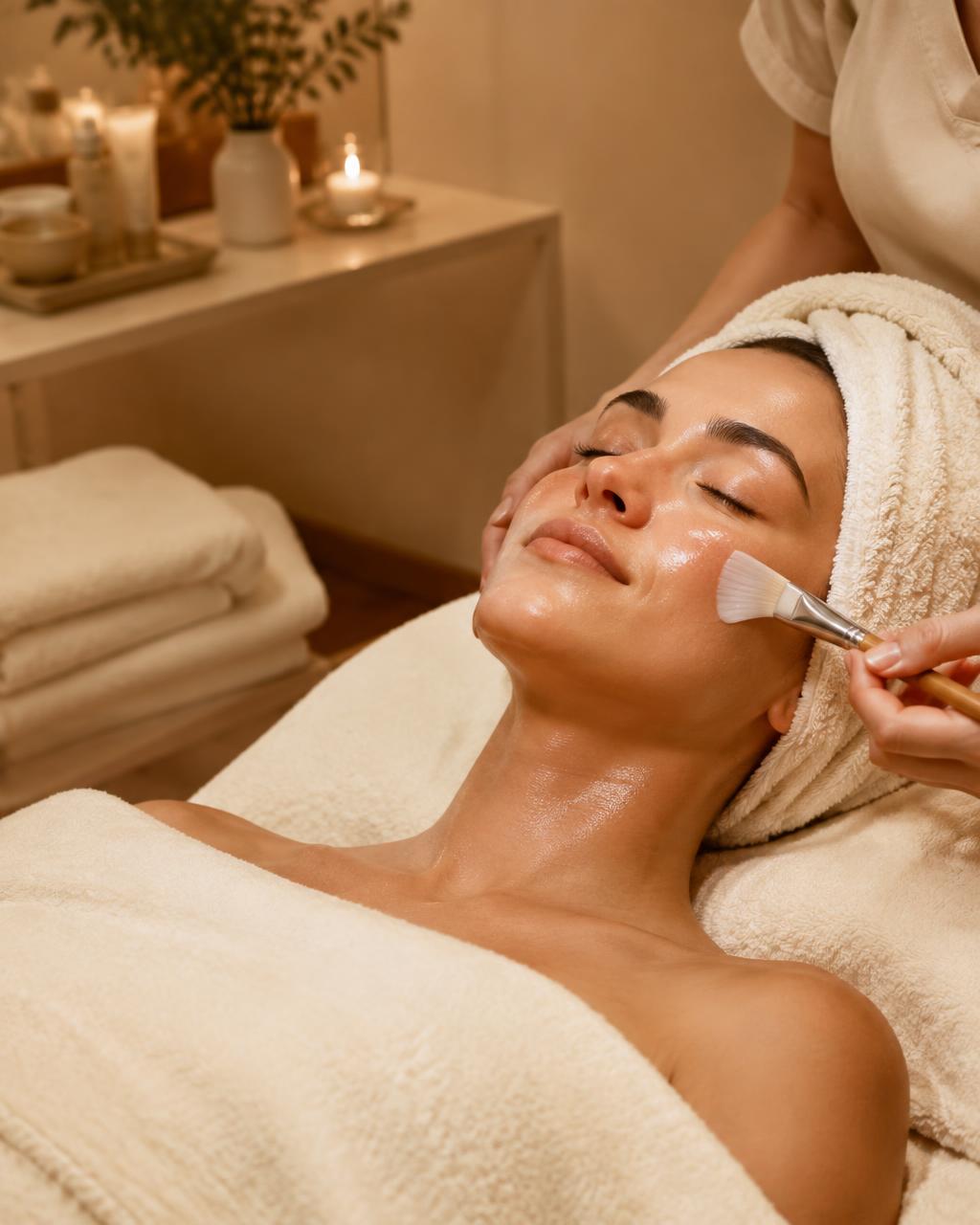 Soin du visage en cabine (image de démonstration)